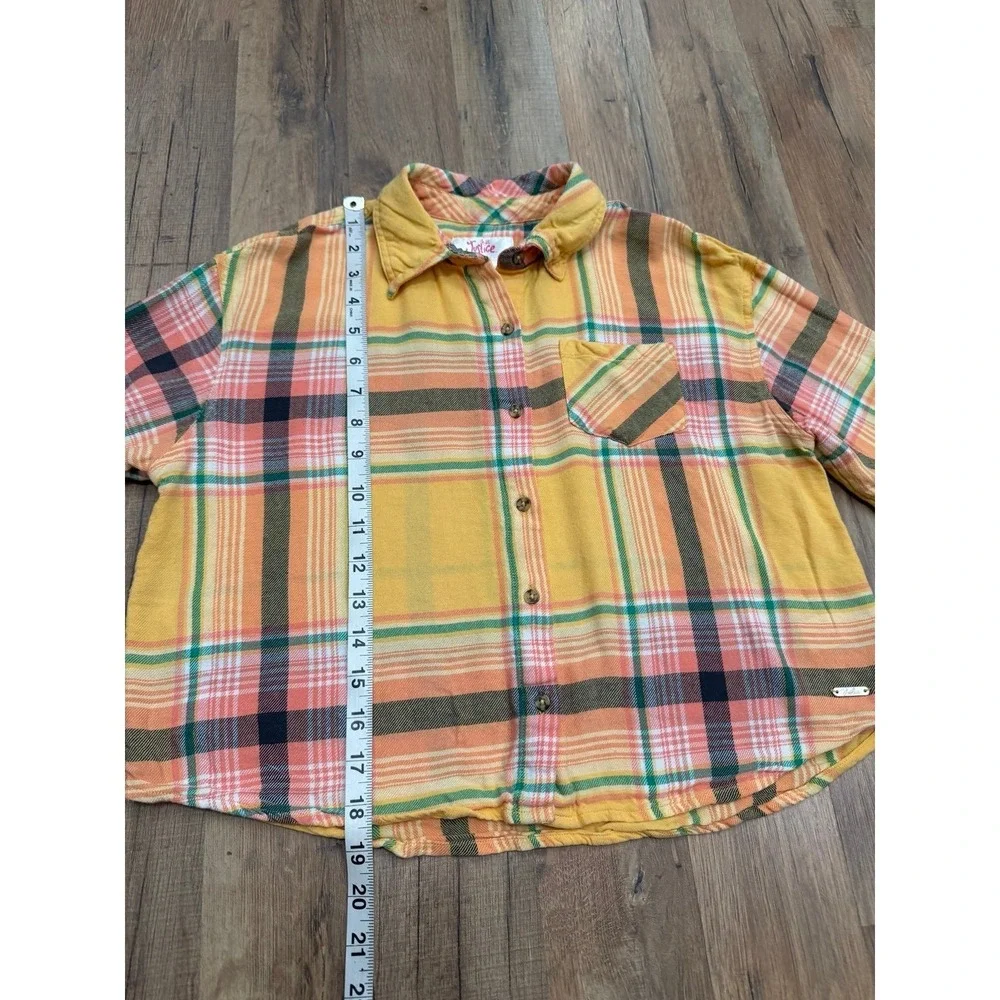 Girls Justice Plaid Shirt 12/14 + Cozie XS Ho Ho Ho Sweatshirt Lot